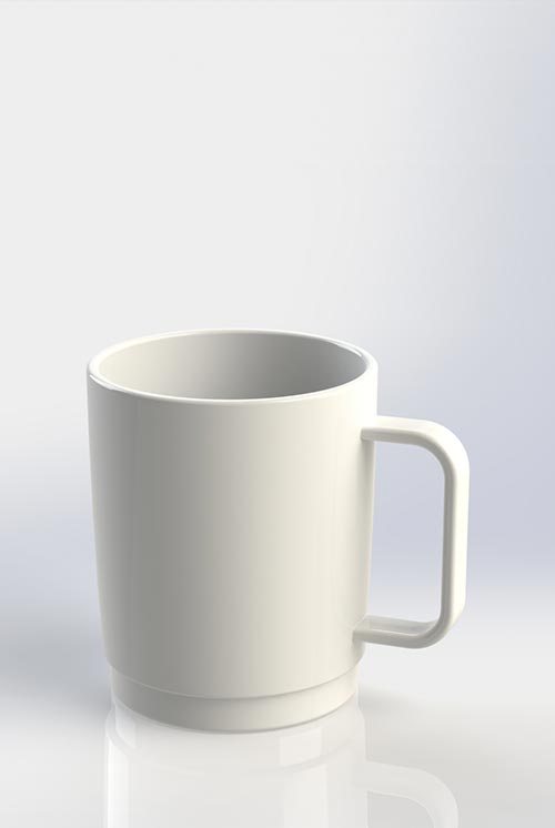 Чашка Tea Coffee Cup 300 ml, РС, вес 93гр, Н=91,8mm, D=76mm белый 300 мл.
